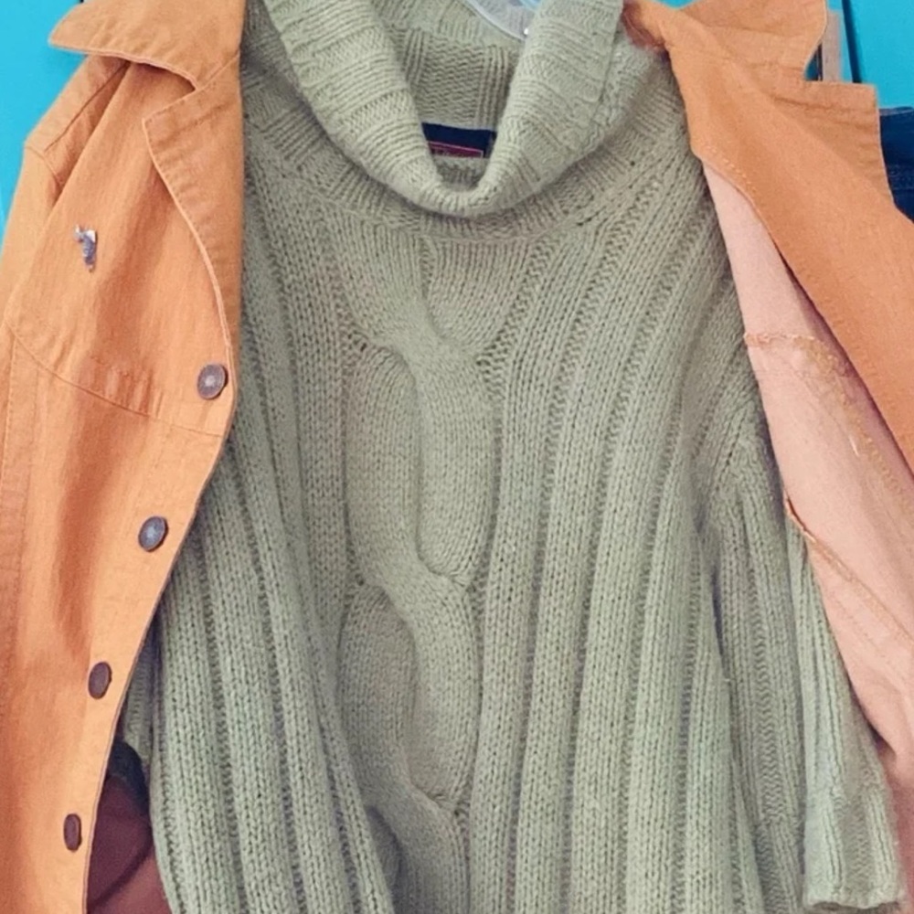 VINTAGE GREEN TURTLENECK SWEATER OXFORD & FULHAM Nordstroms